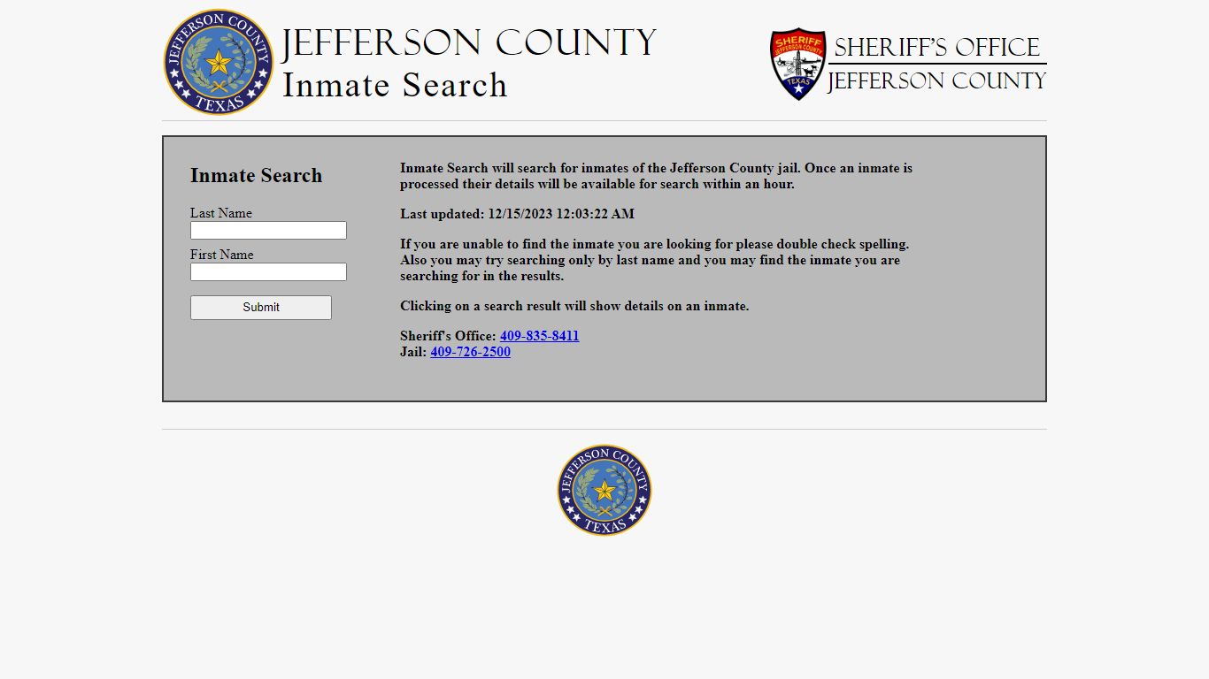 Jefferson County Inmate Search
